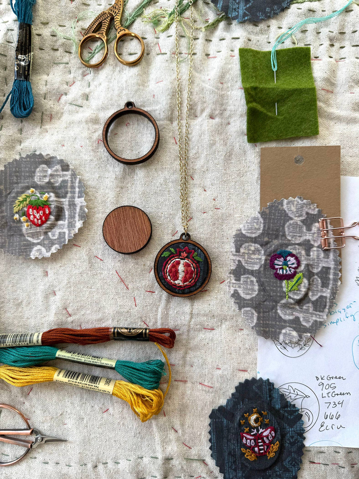 Pomegranate Embroidery Necklace Kit