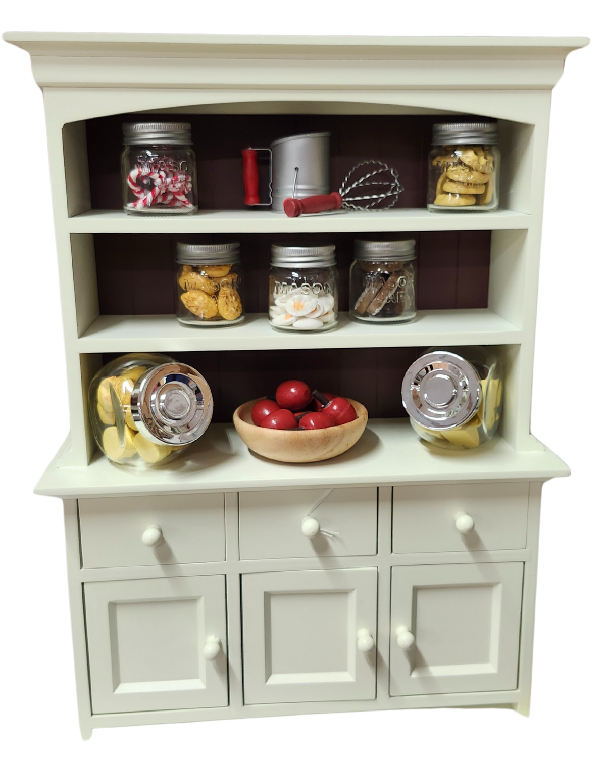 18" Doll Farmhouse Cupboard Dish Hutch Fits American Girl