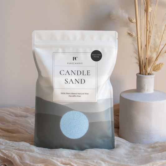 Sky Blue candle sand with wicks