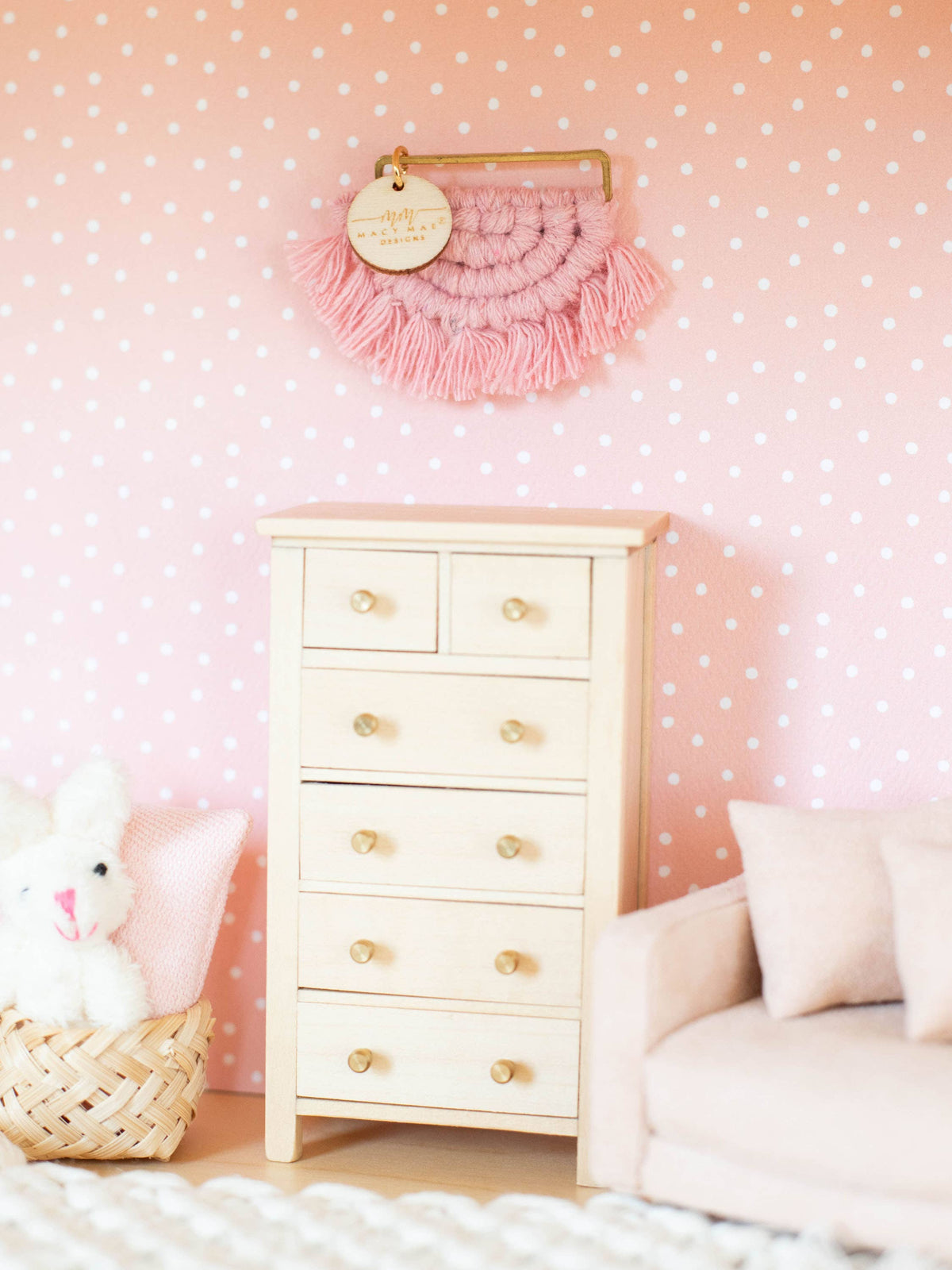 Dollhouse Macrame Half Moon Wall Hanging | Two Colors