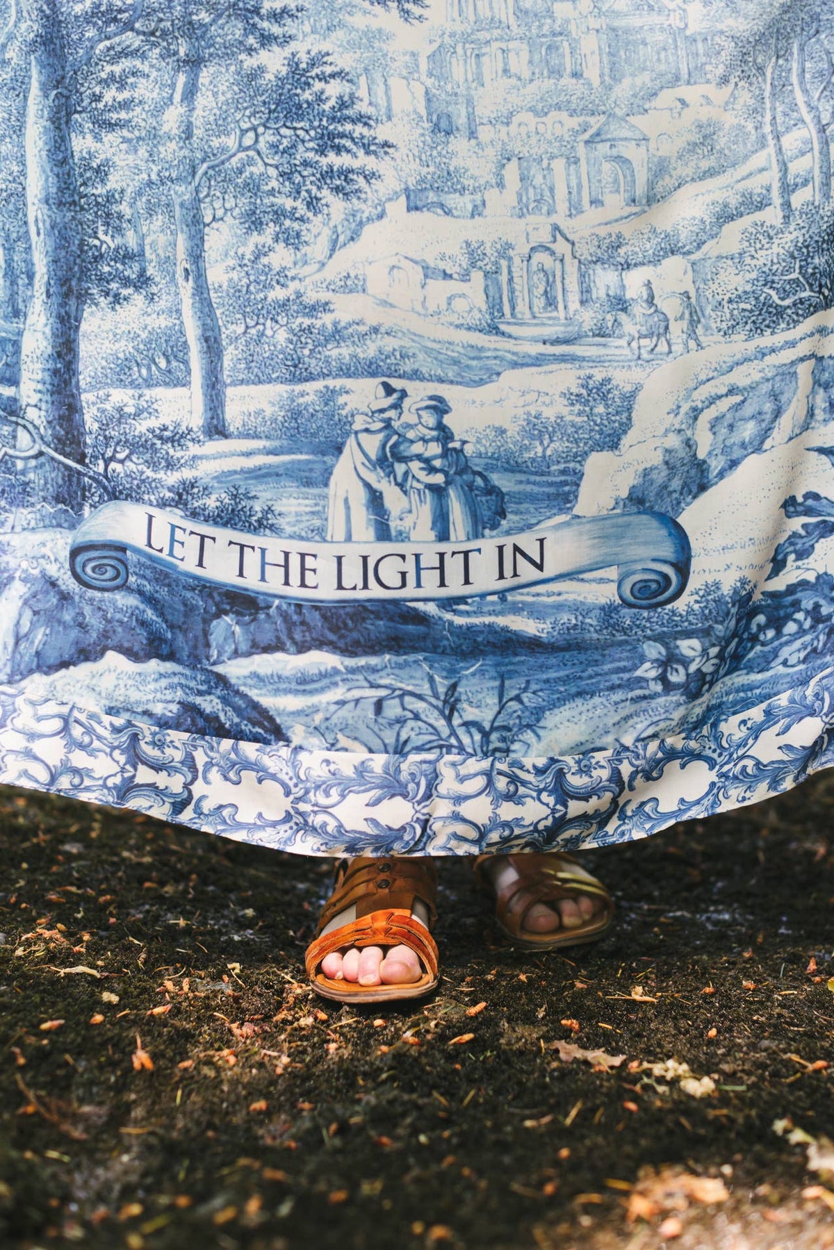 Let The Light In Bohéme Long Maxi Slip Dress w Delft Print