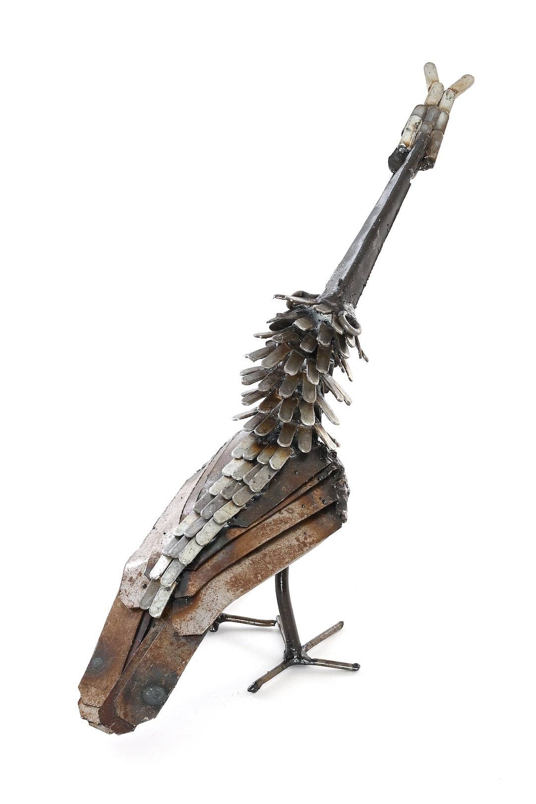 Kingfisher with Fish Recycled Metal Sculpture