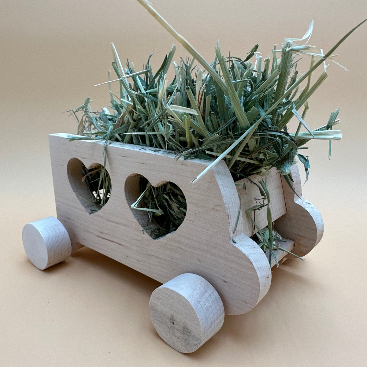 Wooden Cart Rabbit Hay Feeder | Bunny Toy | Pet Hay Feeder