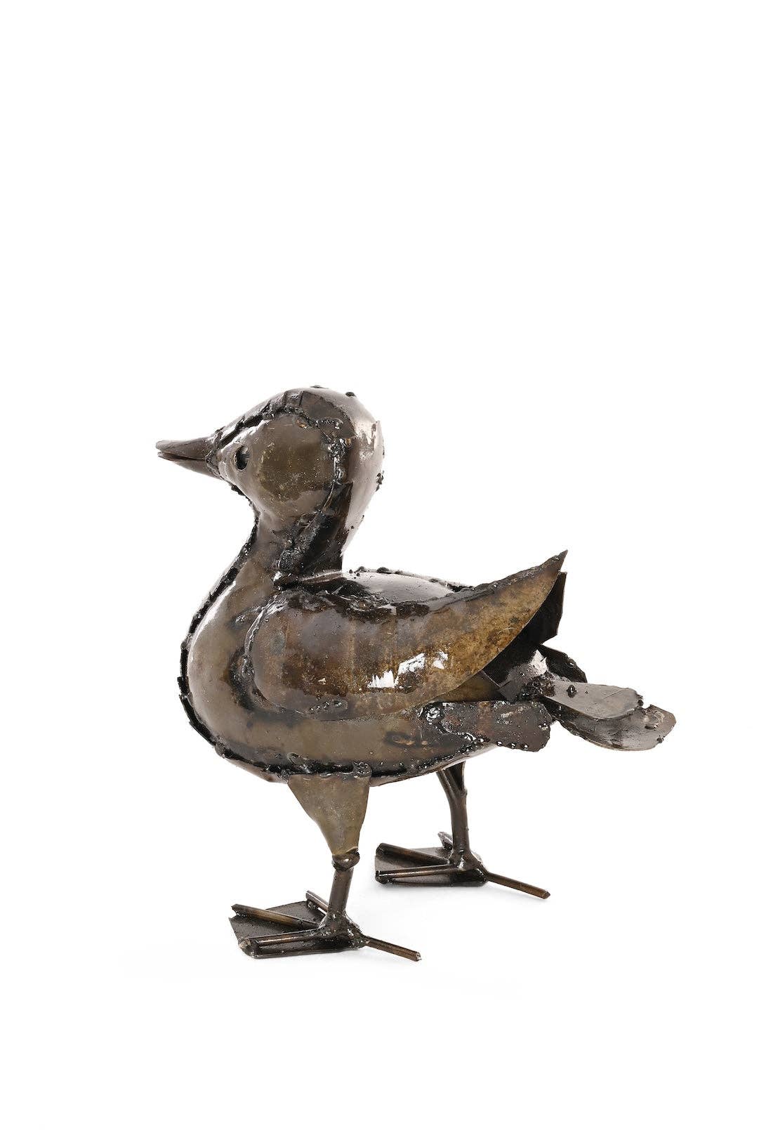 Recycled Metal Standing Baby Gosling