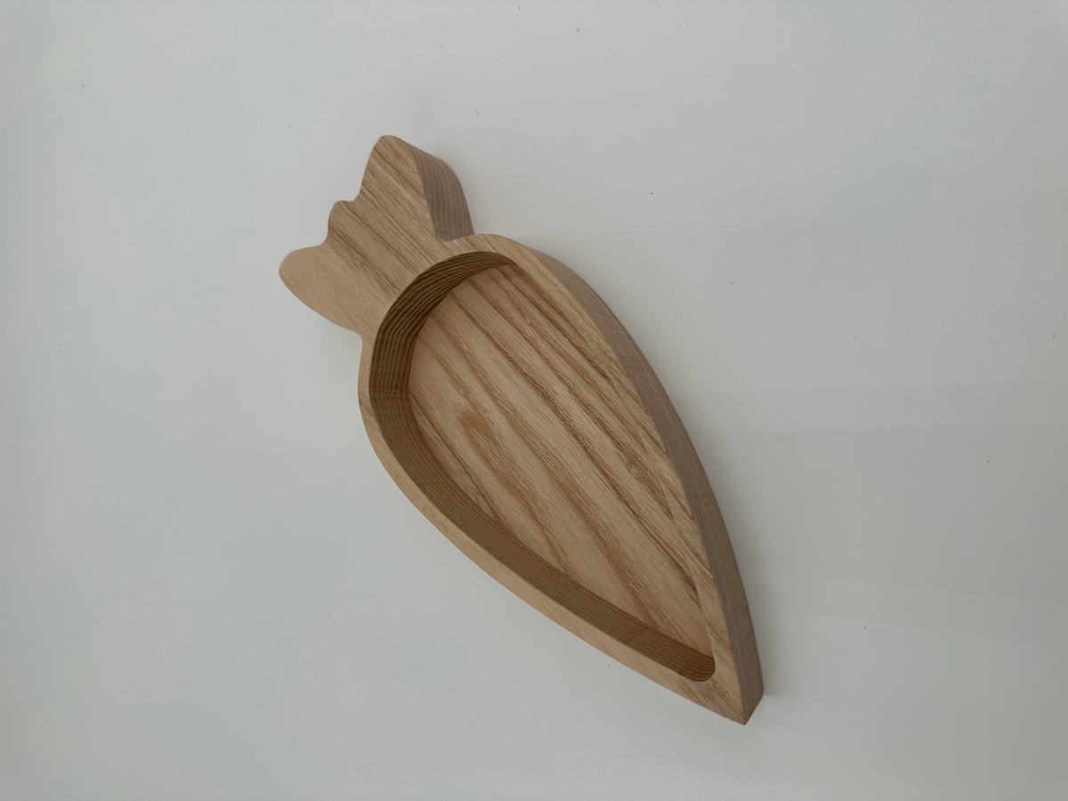 Wooden Carrot Plate for Bunnies | Rabbit Bowl | Pet Feeder