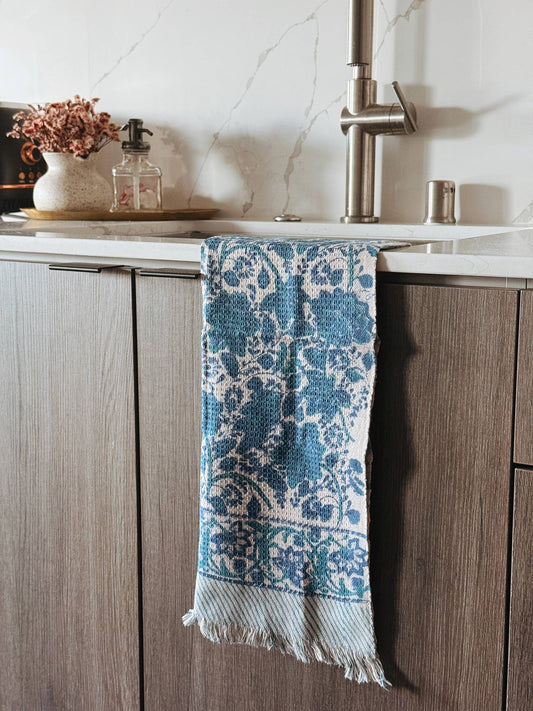 Athena Block Printed Khadi Hand Towels (set of 2)