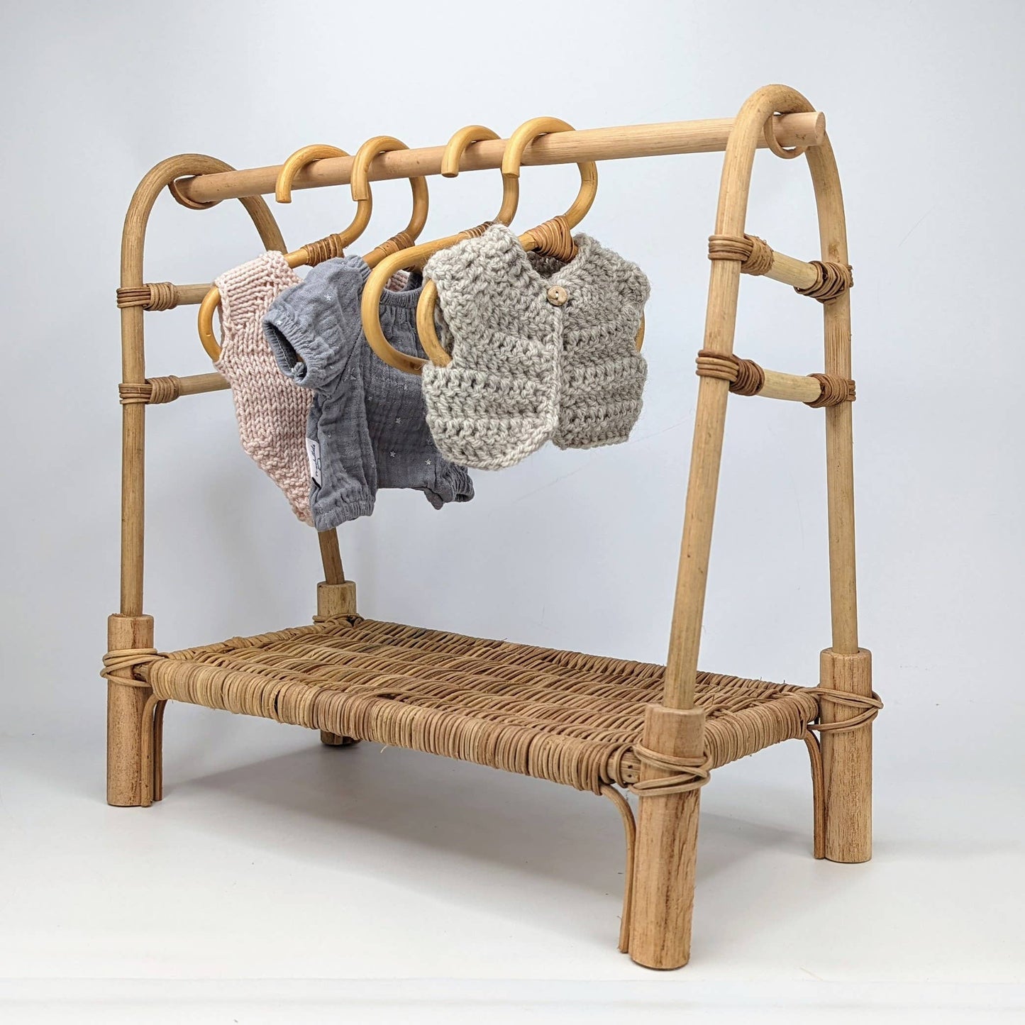 SALE Doll rattan clothes rack display decoration