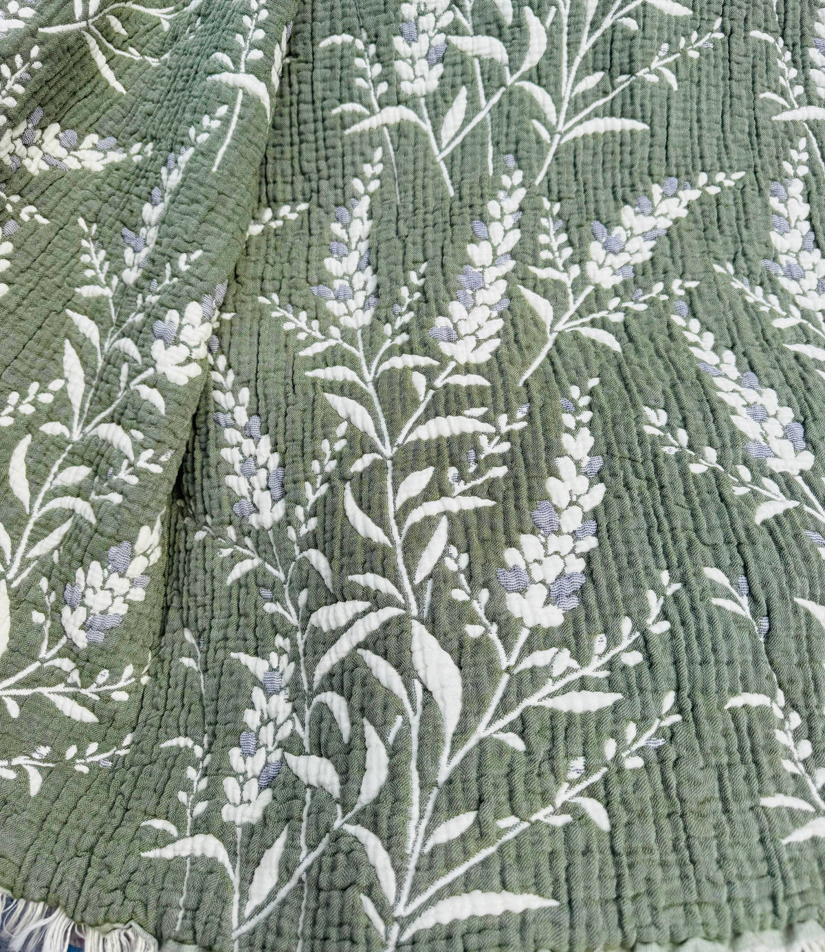 7-Layer Cotton Muslin Quilted Blanket - Lavender Field
