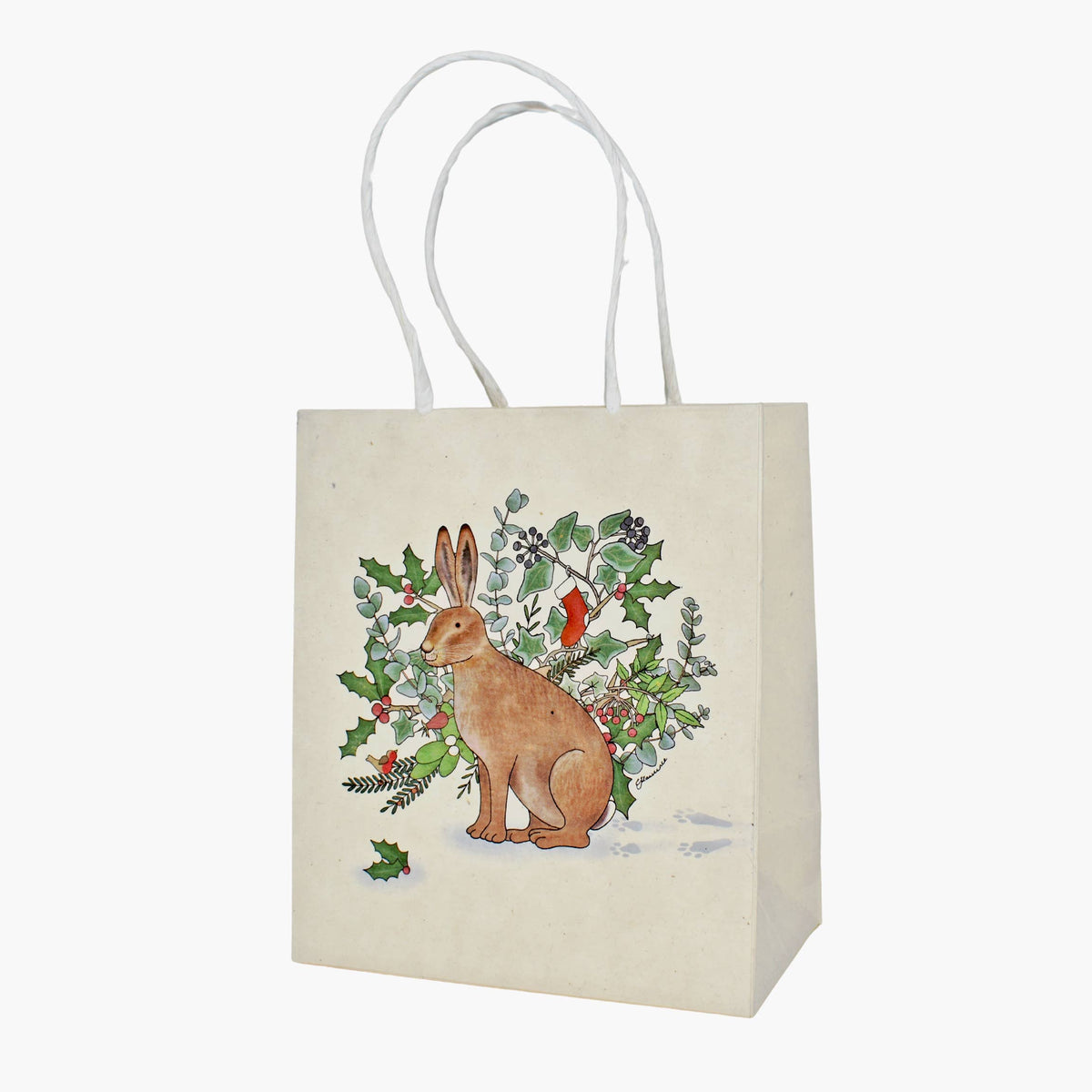 Emma Lawrence Christmas Hare Recycled Paper Gift Bags