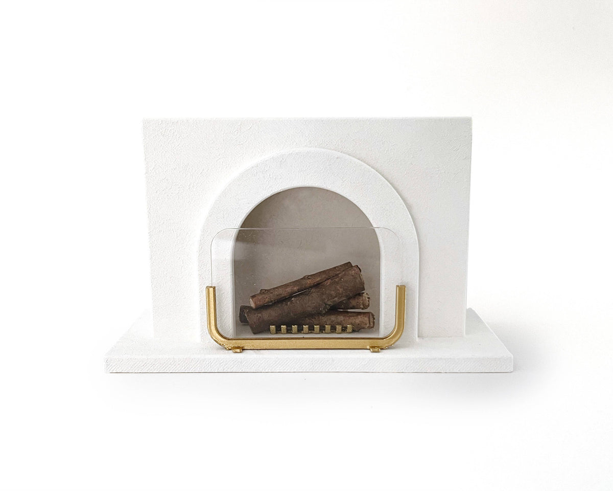 Modern Miniature Dollhouse Fireplace