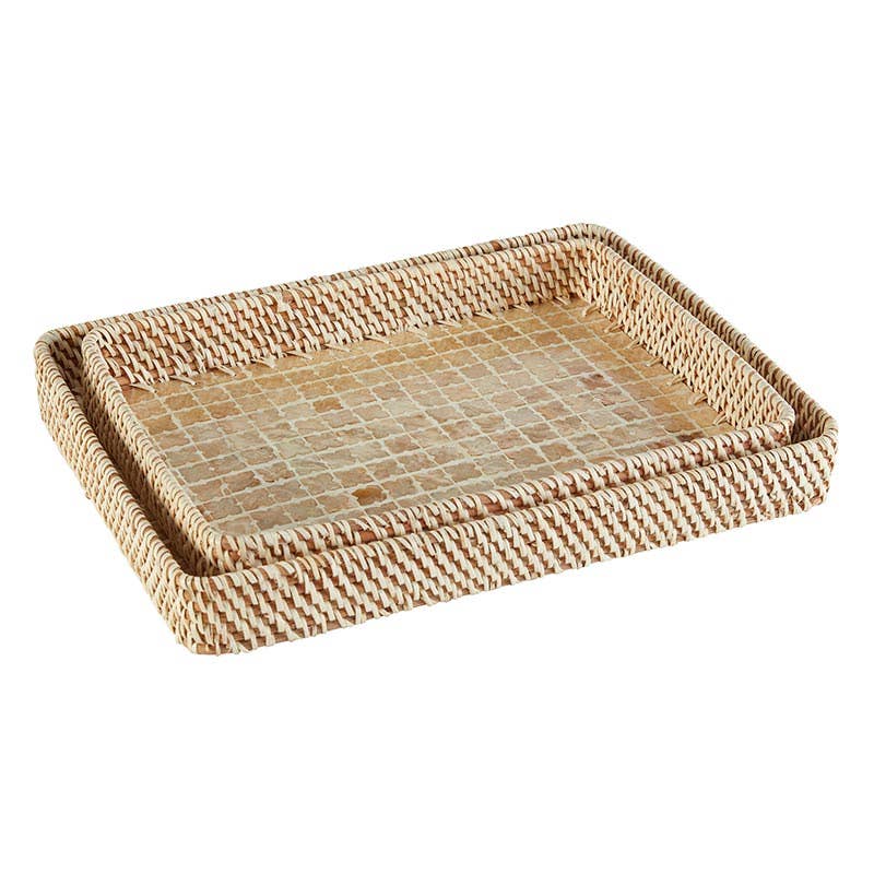 Geometric Inlaid Trays - Set of 2