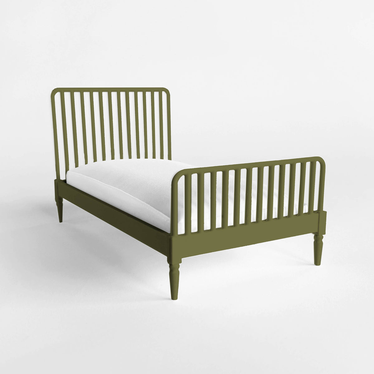 1:12 Scale Dollhouse Bed with Mattress, Twin or Queen