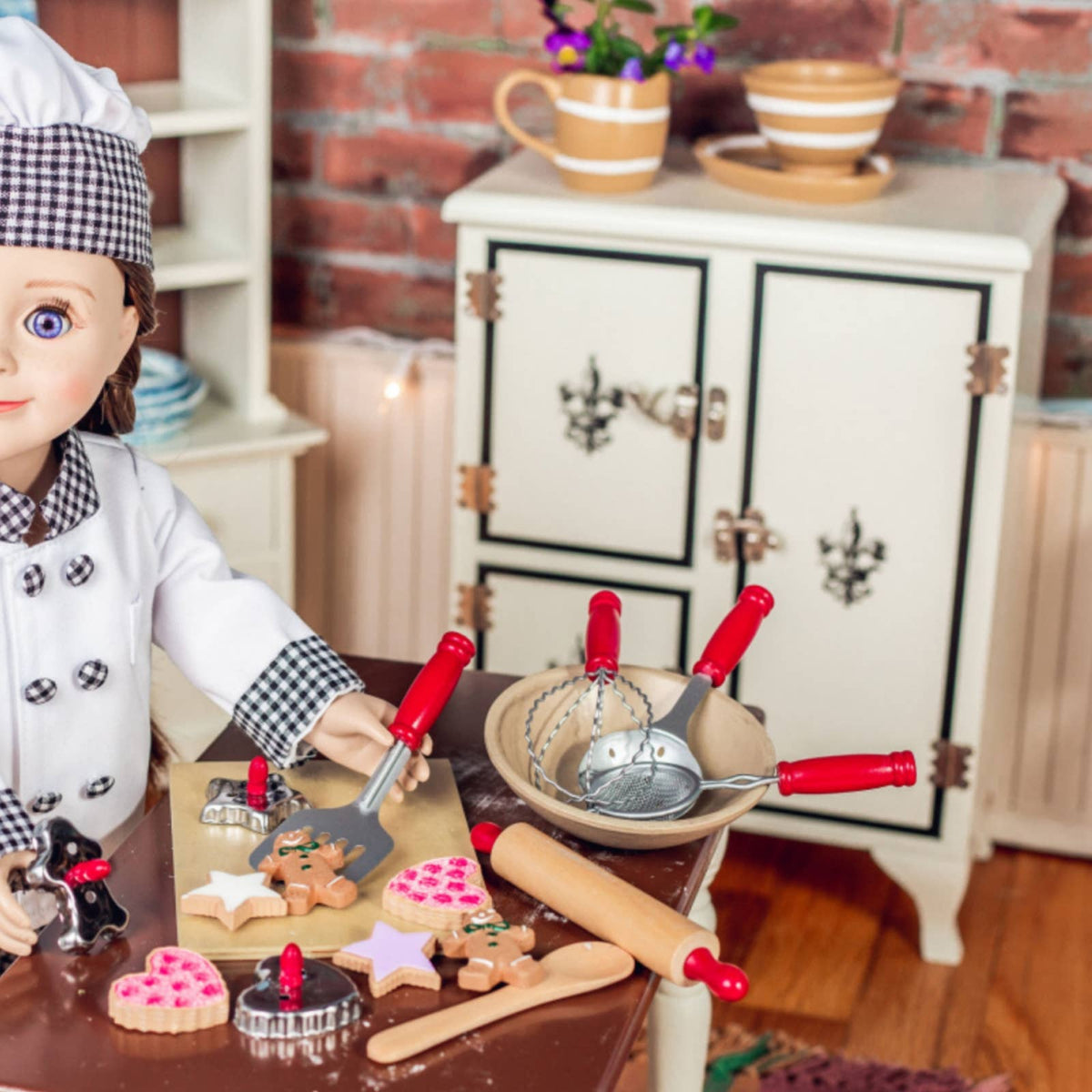 18 In Doll Furniture, Farm Kitchen Icebox Fits American Girl