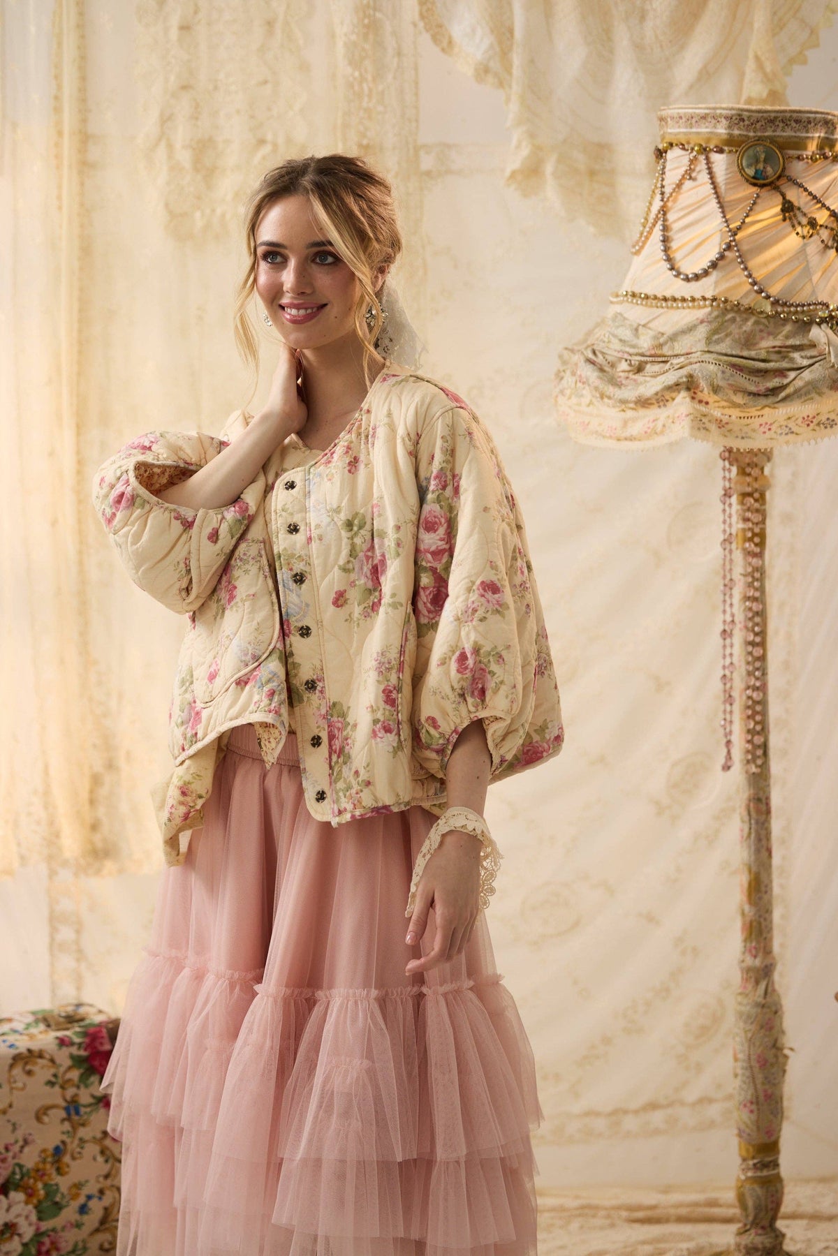 Mitsuko Padded jacket. Petite Fleur floral