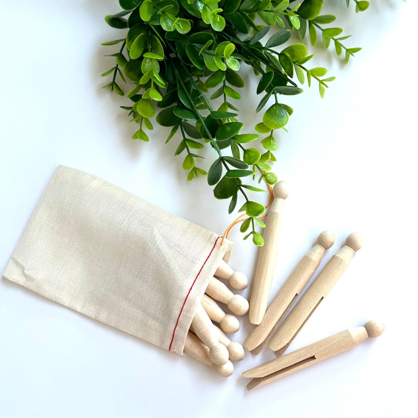 Wooden Laundry Doll Clips Clothing Pegs Set of 10