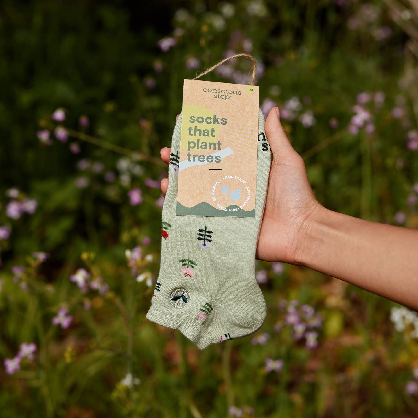 Ankle Socks that Plant Trees (Green Tulips)