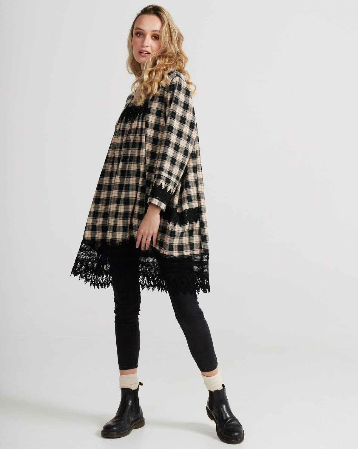 Isla Plaid dress. Black. SALE