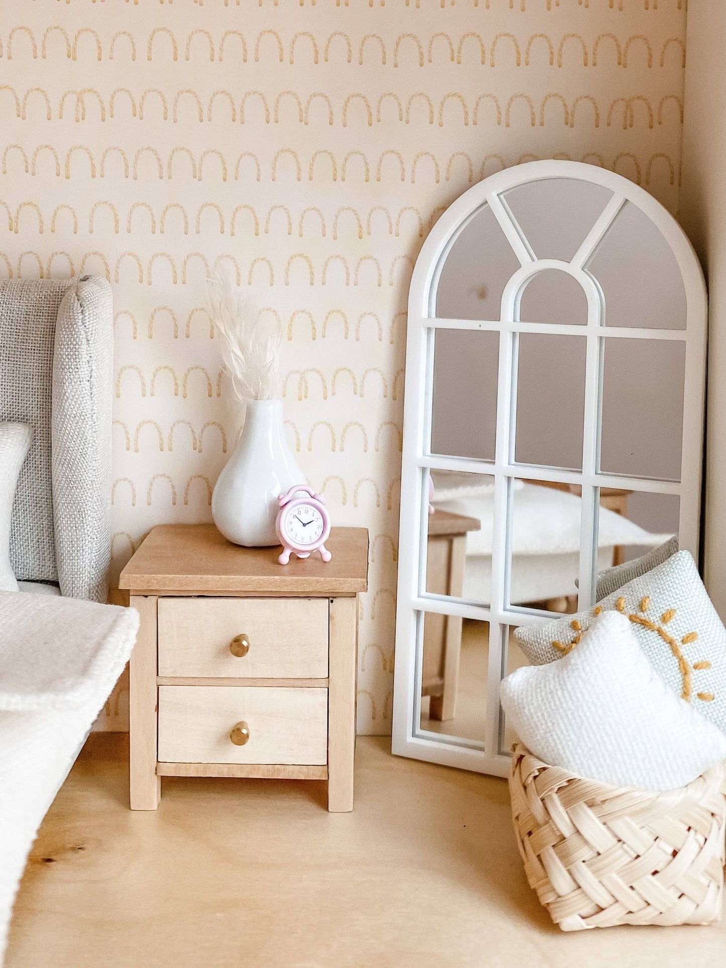 Dollhouse Arched Floor Mirror | White or Black