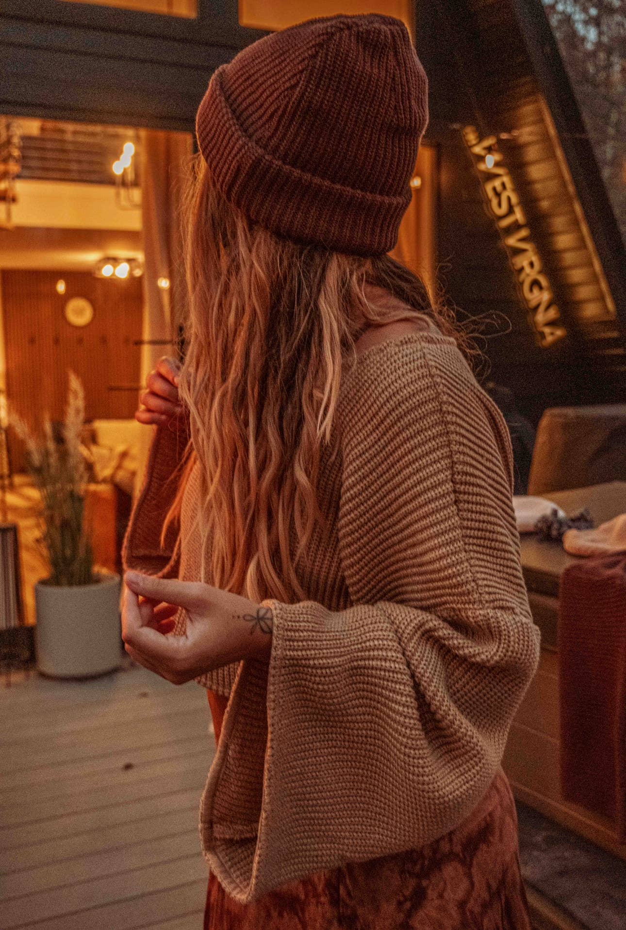 100% Organic Cotton Bell Sleeve Boho Crop Sweater, Hippie