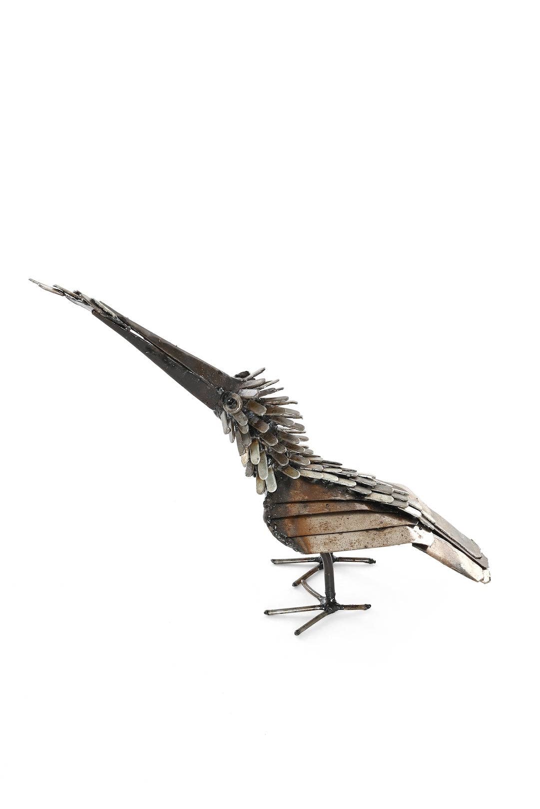 Kingfisher with Fish Recycled Metal Sculpture