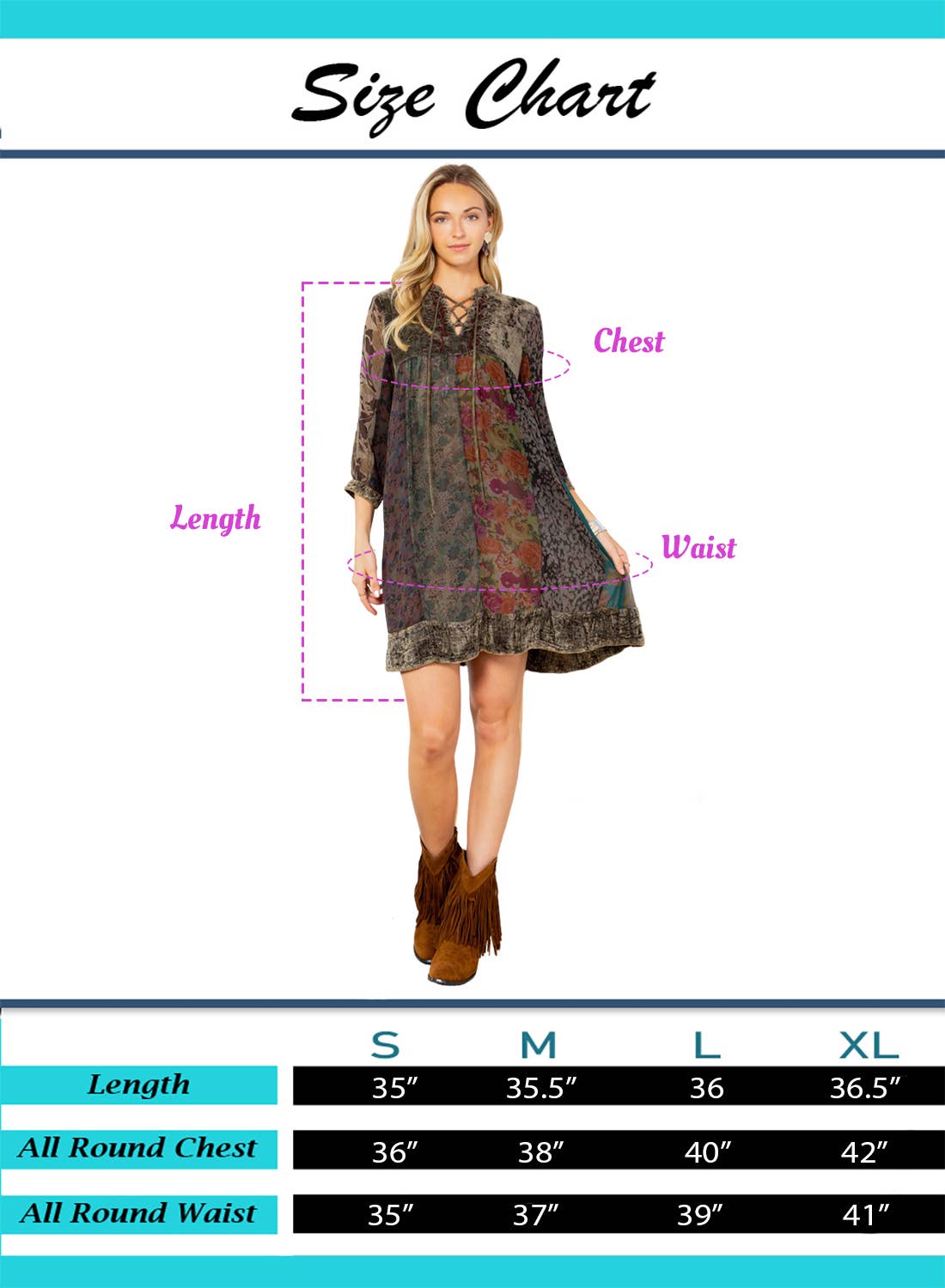 Chic Bohemian Stone-Washed Dress SIZE: XS TO 3X