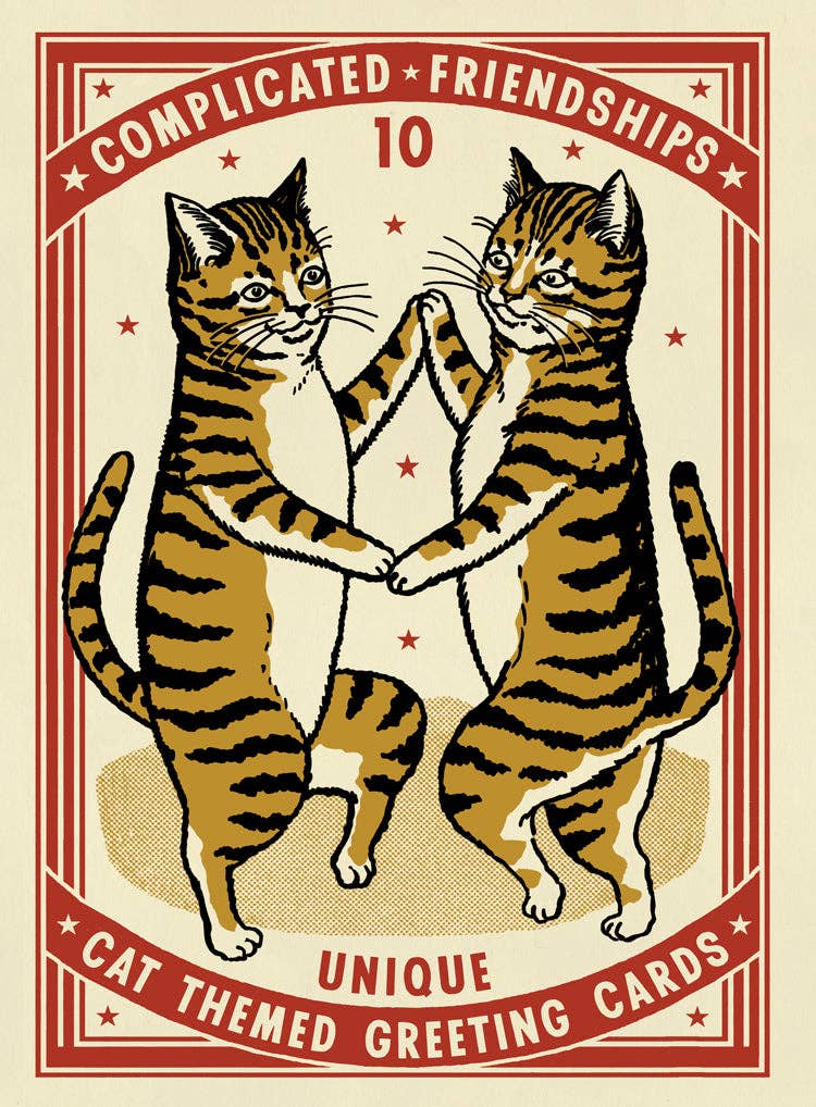 Cat Complicated Friendship Greeting Card Set