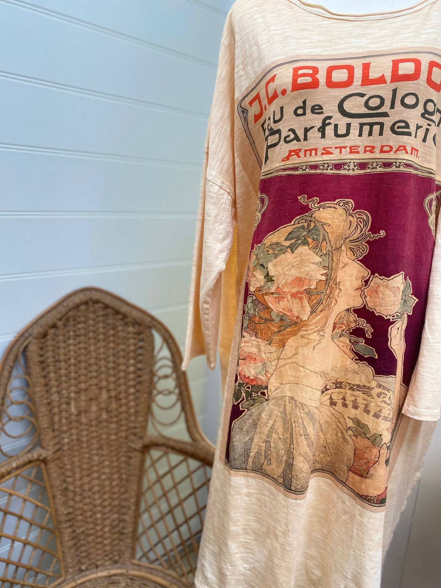 Layla Tshirt cotton Art Nouveau dress. Cherry