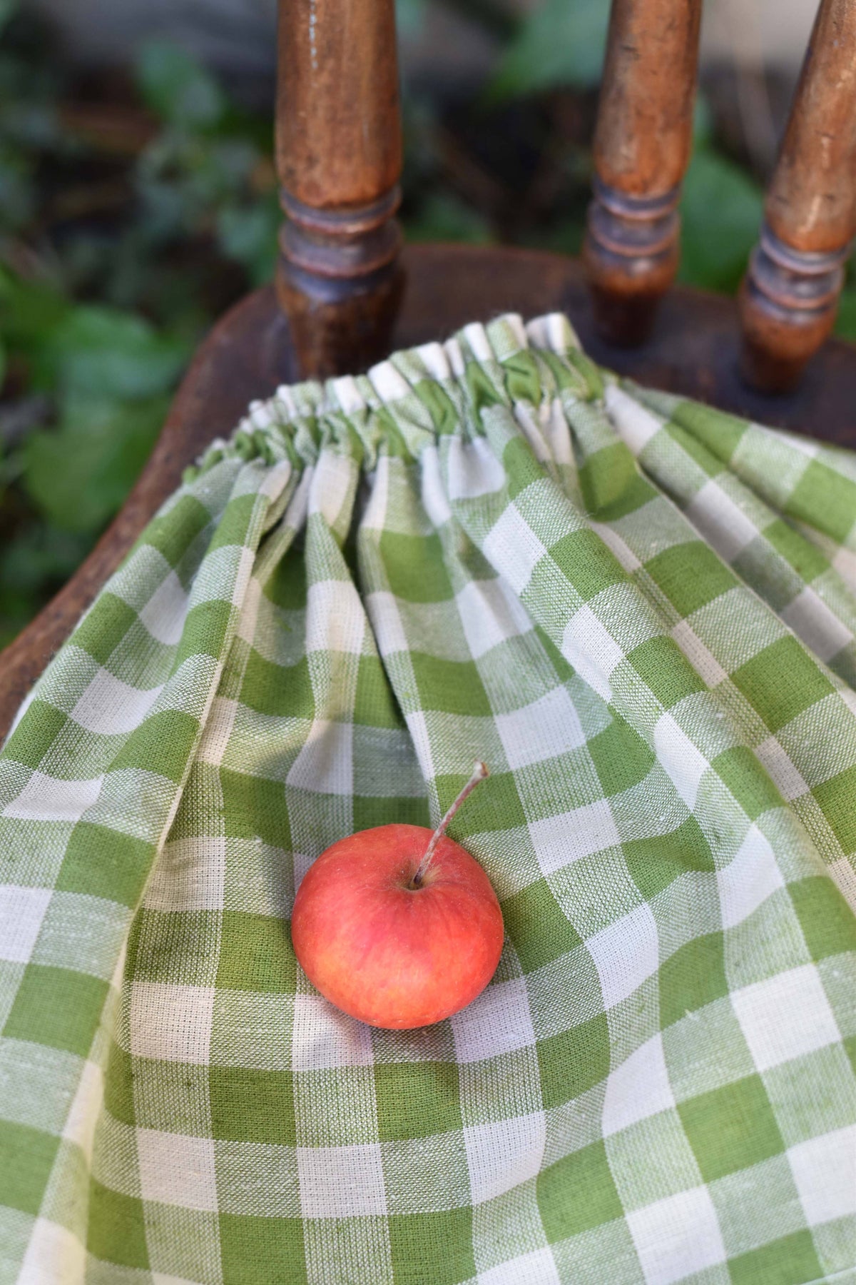 Fig the Frenchie Dog - Orchard Skirt - Handmade Heirloom Doll