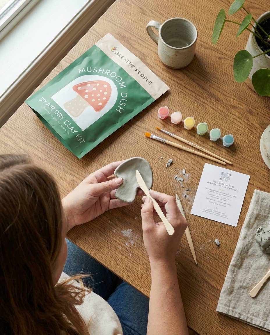 DIY Air Dry Clay Kit- Make Your Own Mushroom Dish