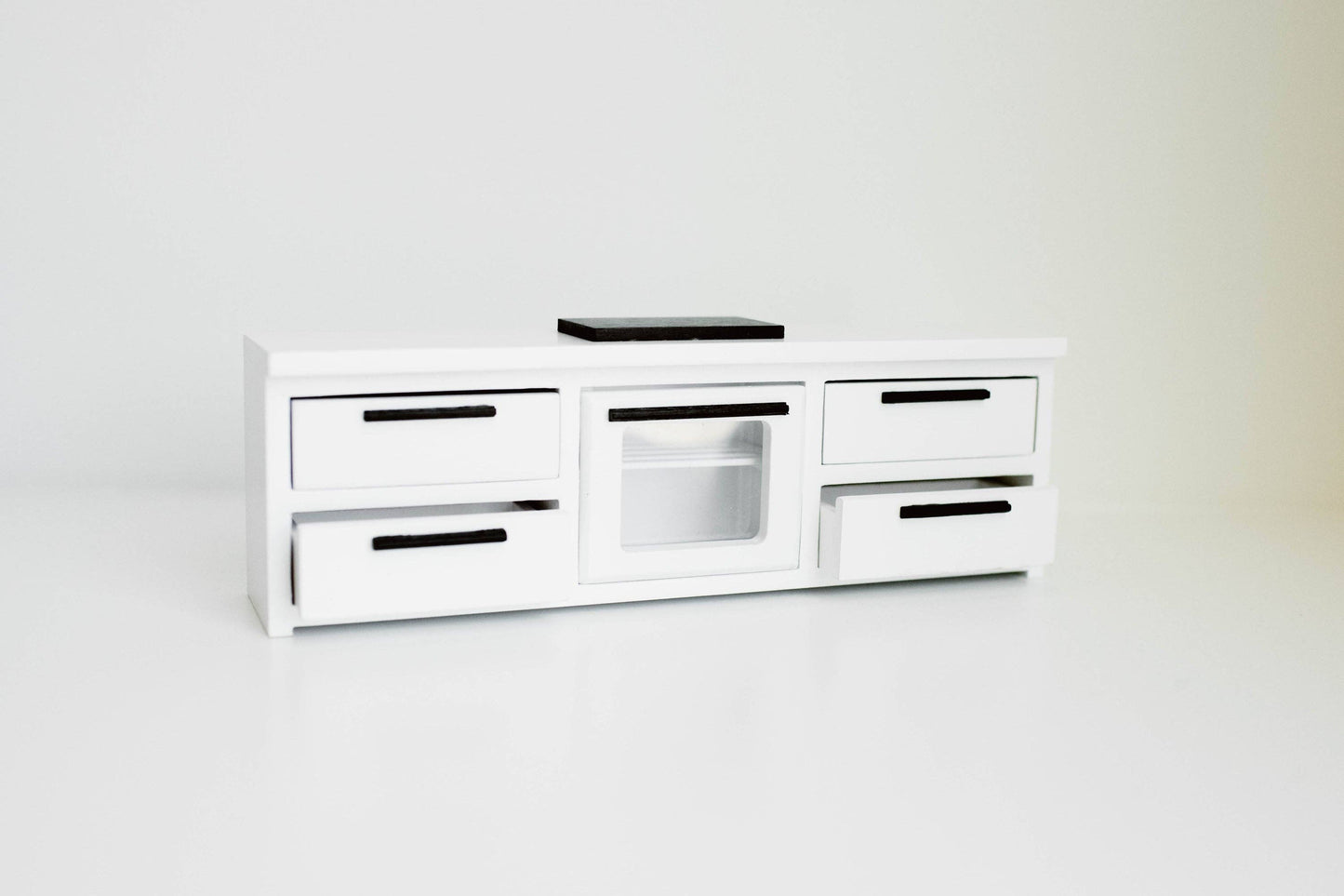 Dollhouse Straight Kitchen Base Cabinets Cooktop Oven White