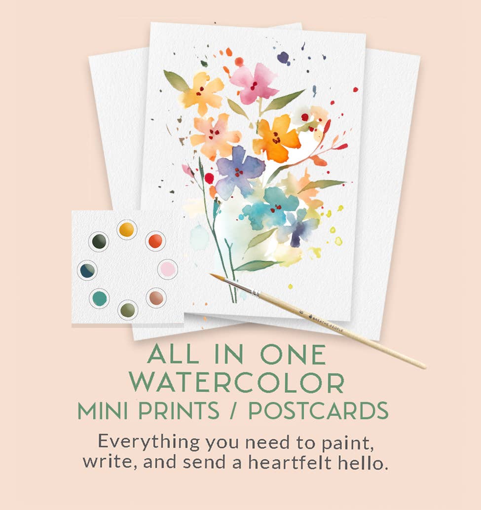 All in One Watercolor Prints/ Postcards : Spring Flowers