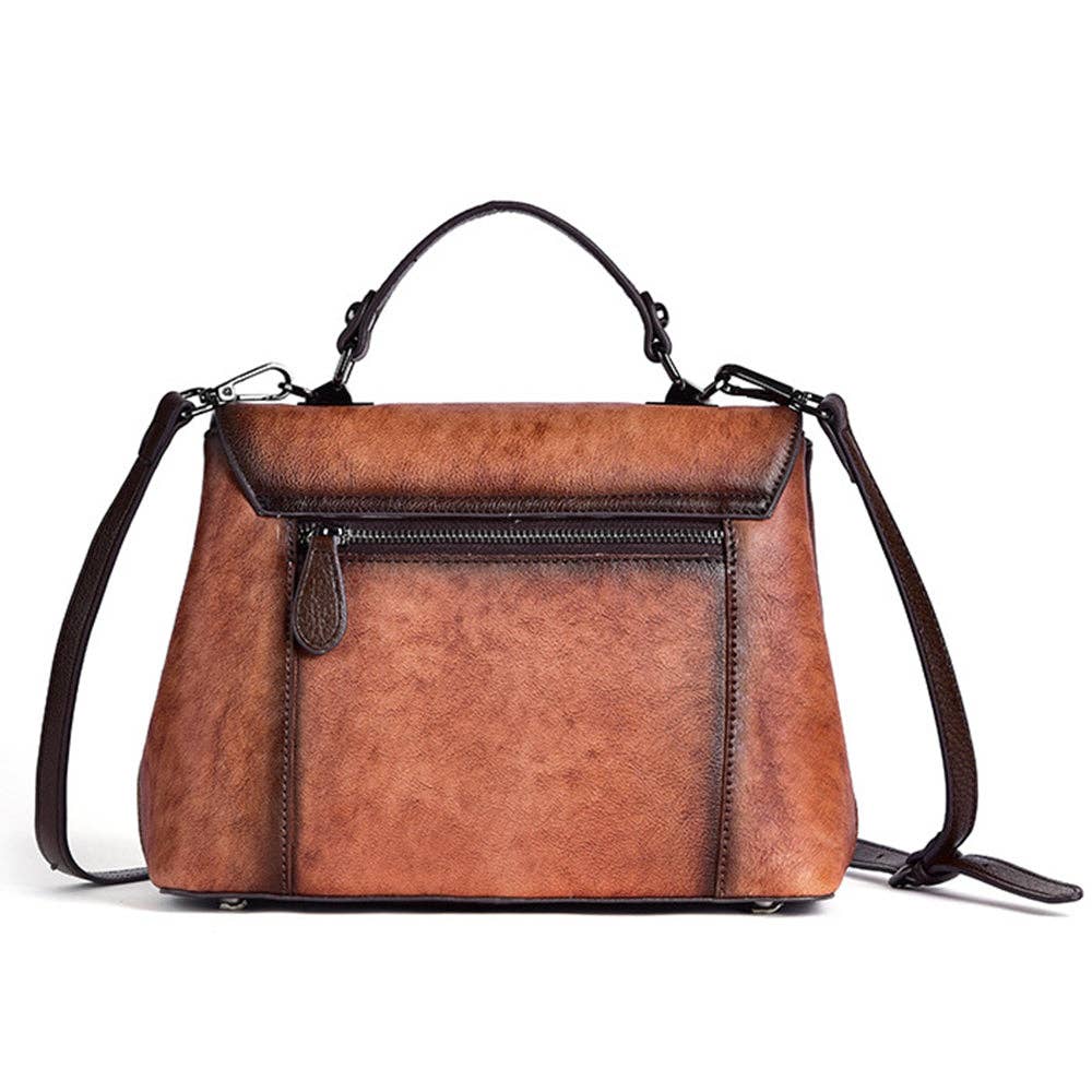 Solid Color Floral Embossed Messenger Bag