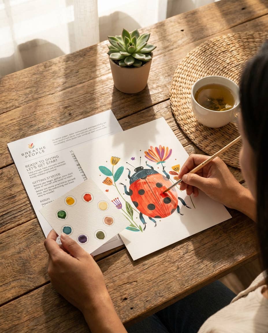 All-In-One Beginner Watercolor Paint Set - Ladybug