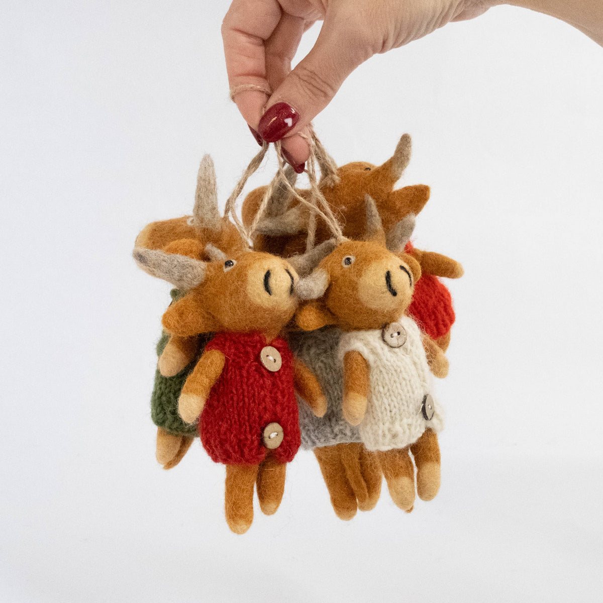 Ornament - Highland Cow in Knit Sweater
