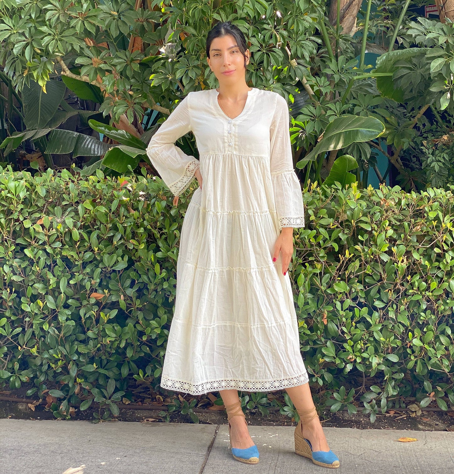 Mika Maxi Dress / Cotton Dress, Bohemian Dress, Cream Dress