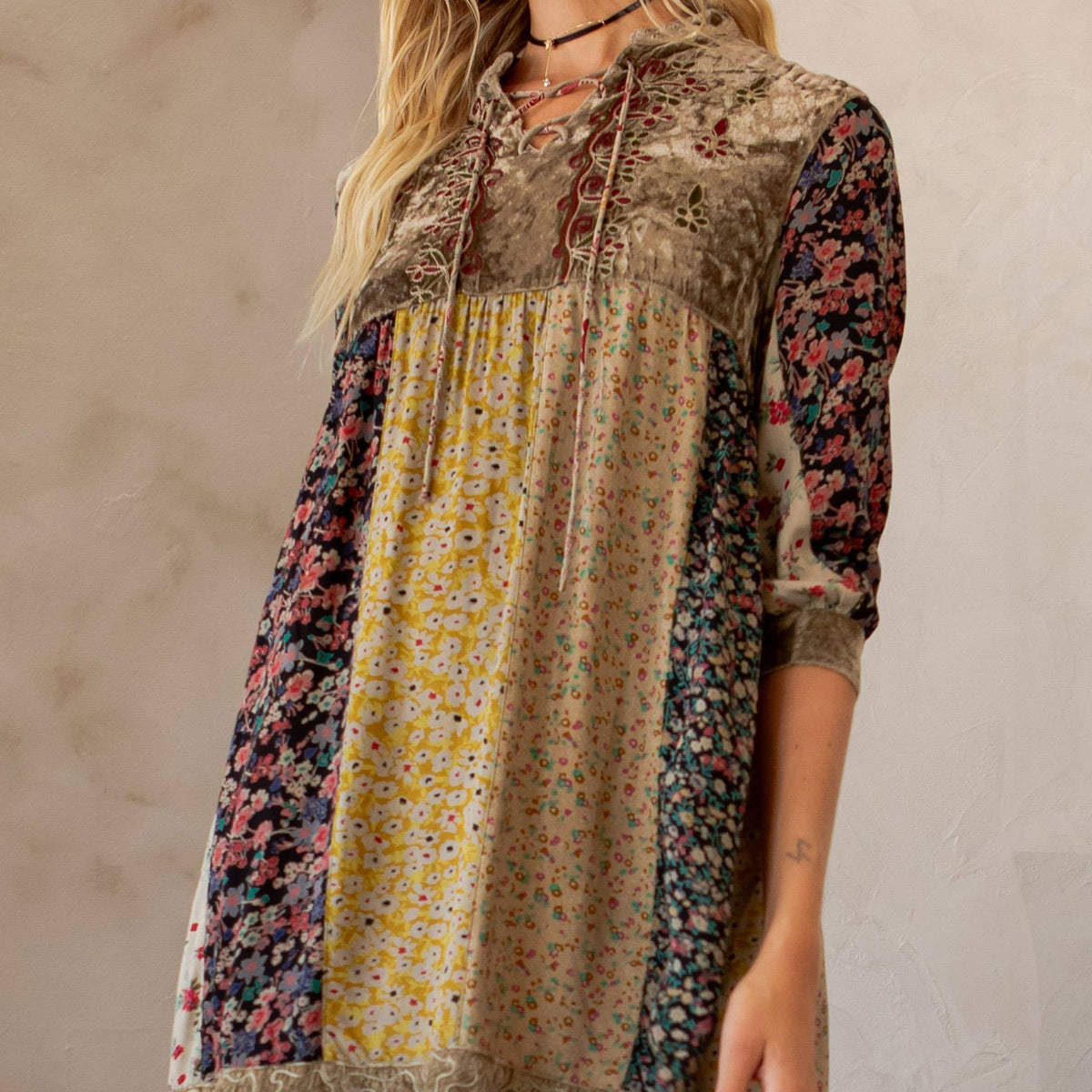 Chic Bohemian Stone-Washed Dress SIZE: XS TO 3X