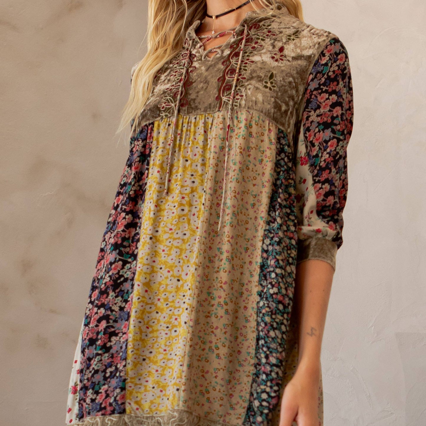 Chic Bohemian Stone-Washed Dress SIZE: XS TO 3X