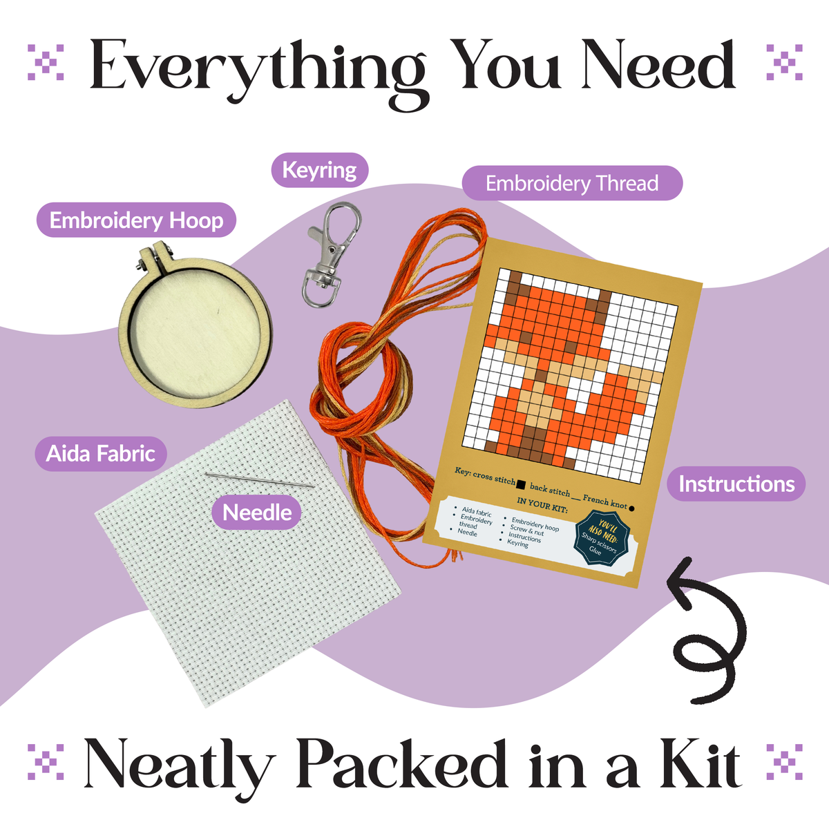 For Fox Sake! Mini Matchbox Cross Stitch Kit