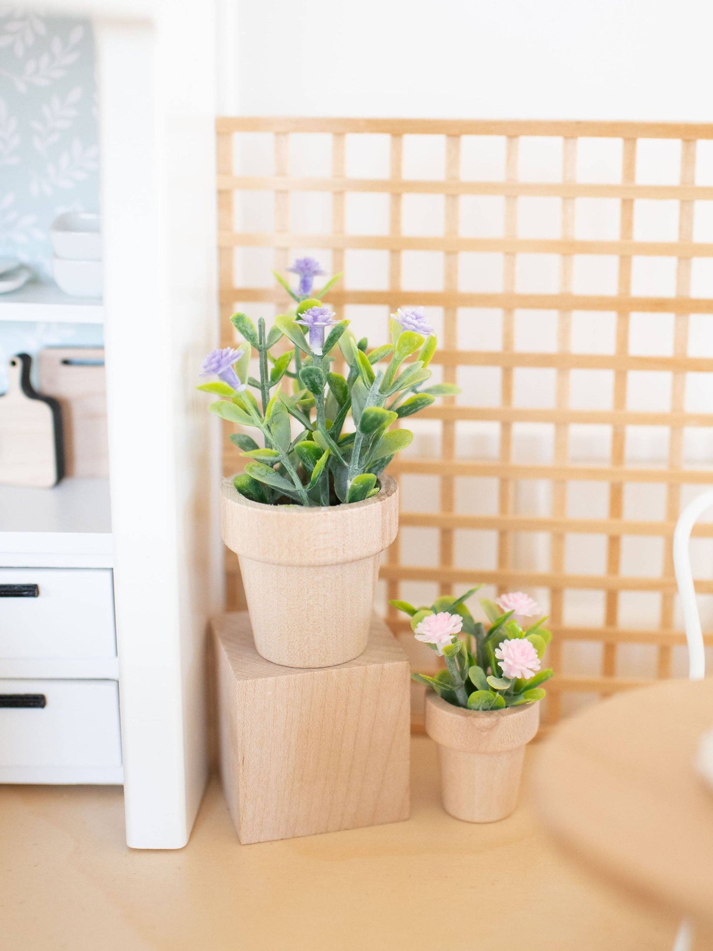 Dollhouse Spring Potted Flower Plant | Various Sizes Colors