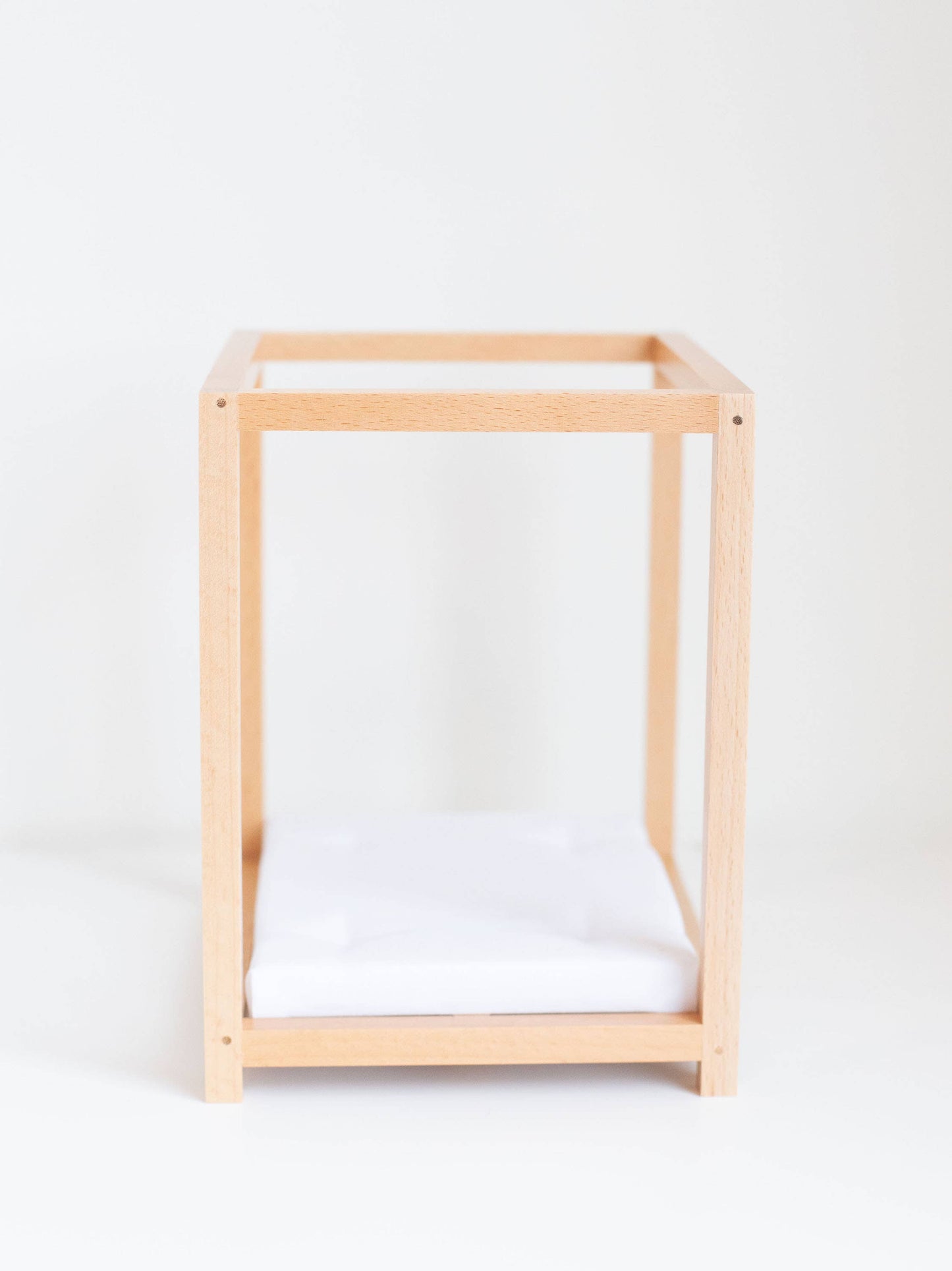 Four Poster Bed + Mattress | Natural Wood