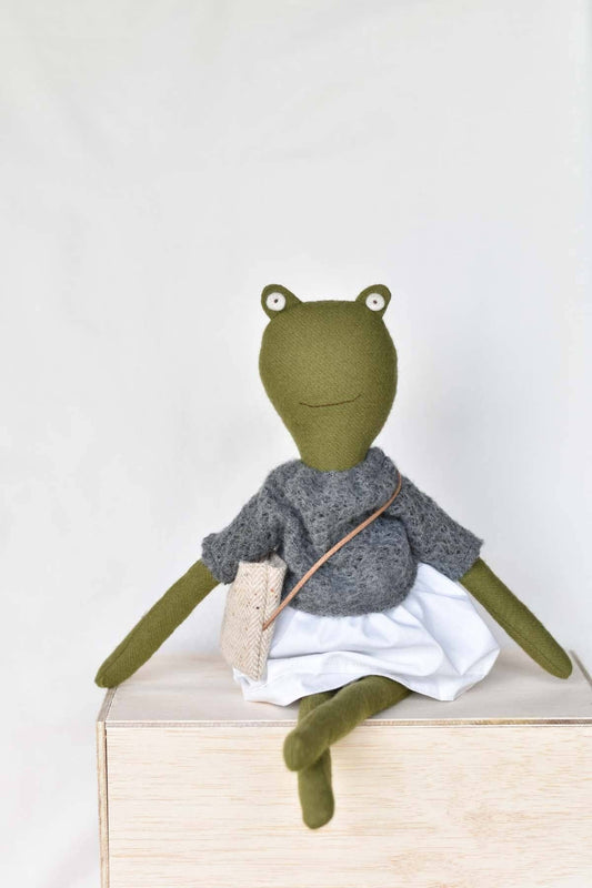 Fern the Frog doll- French Knit Sweater with Morning Skirt