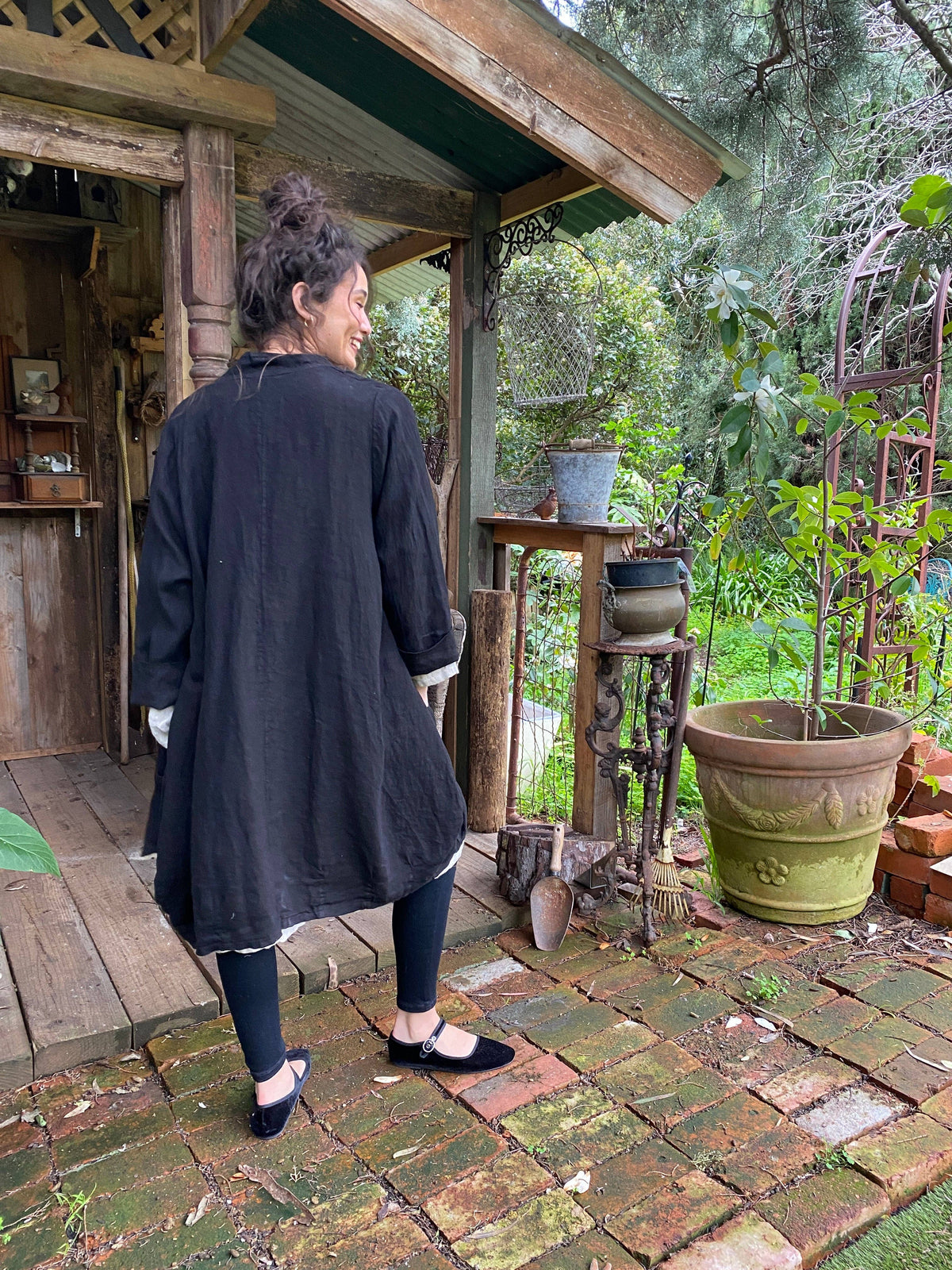 Harper Lee Linen jacket. Ebony