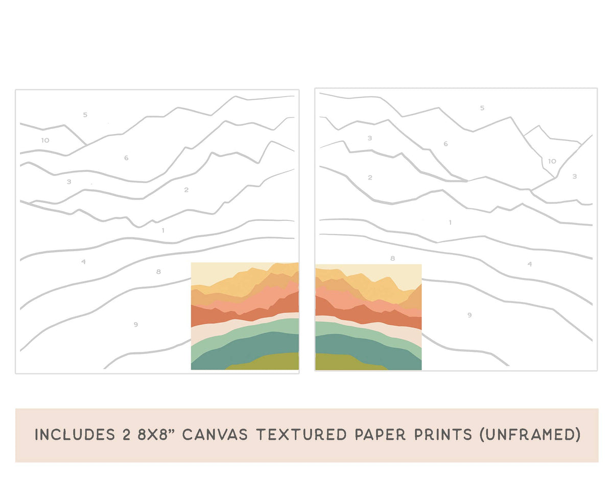 Abstract Zen Peaks Meditative Art Paint by Number Kit+ Easel