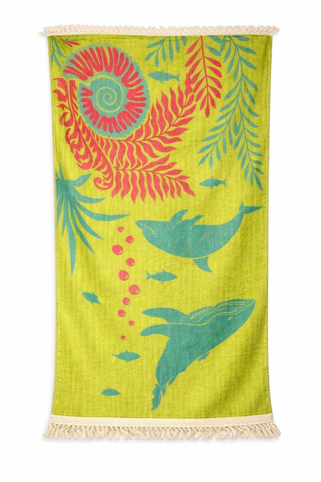 Dolphin and Whale Turkish Towel, Beach Towel