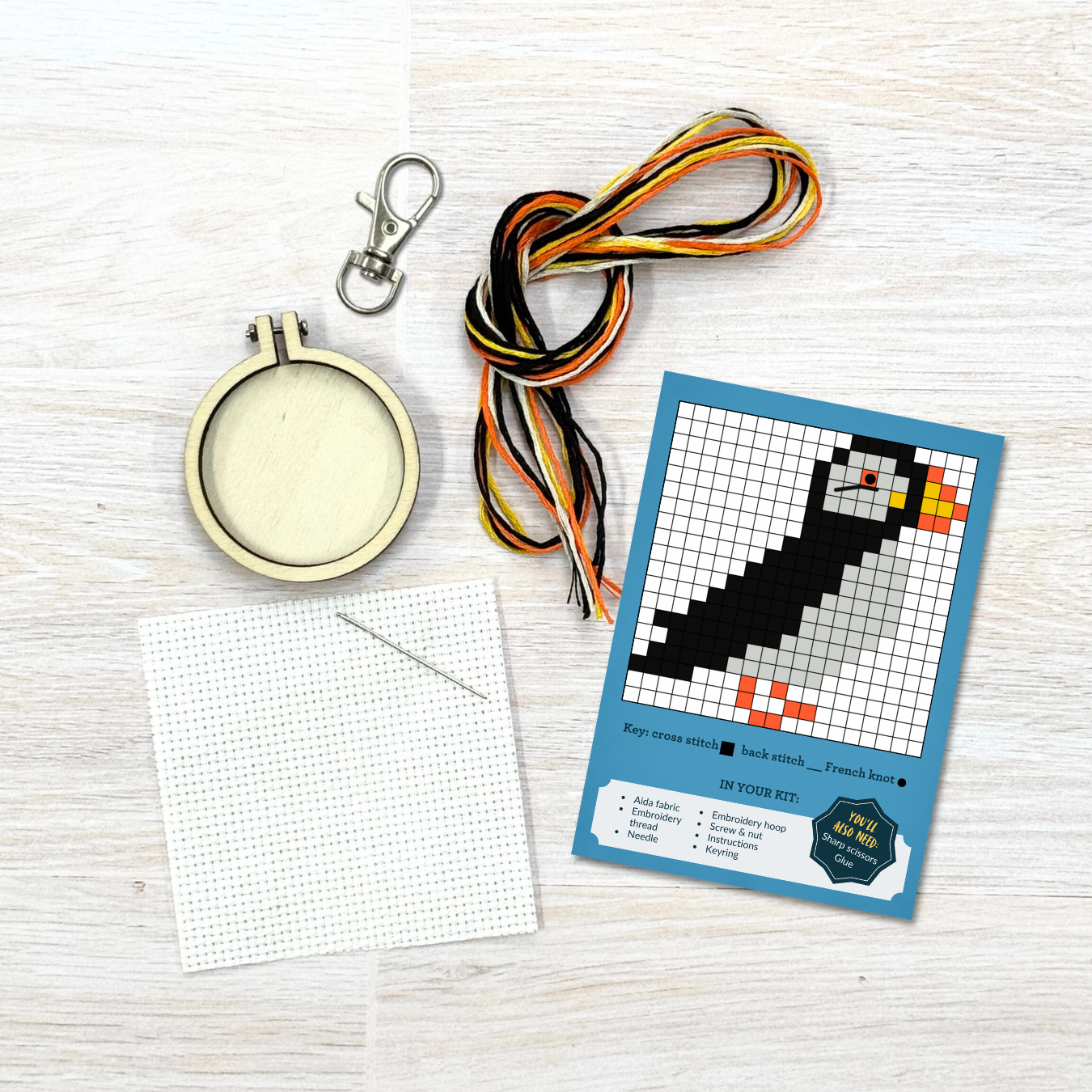 I Puffin Love You! Mini Matchbox Cross Stitch Kit