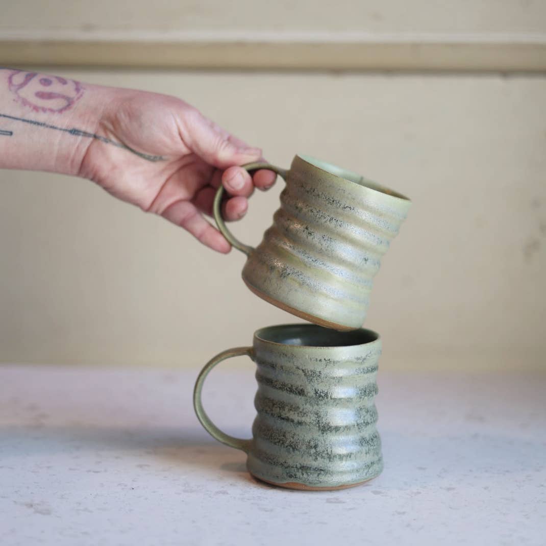 Diner Inspired Mug in Sage Green