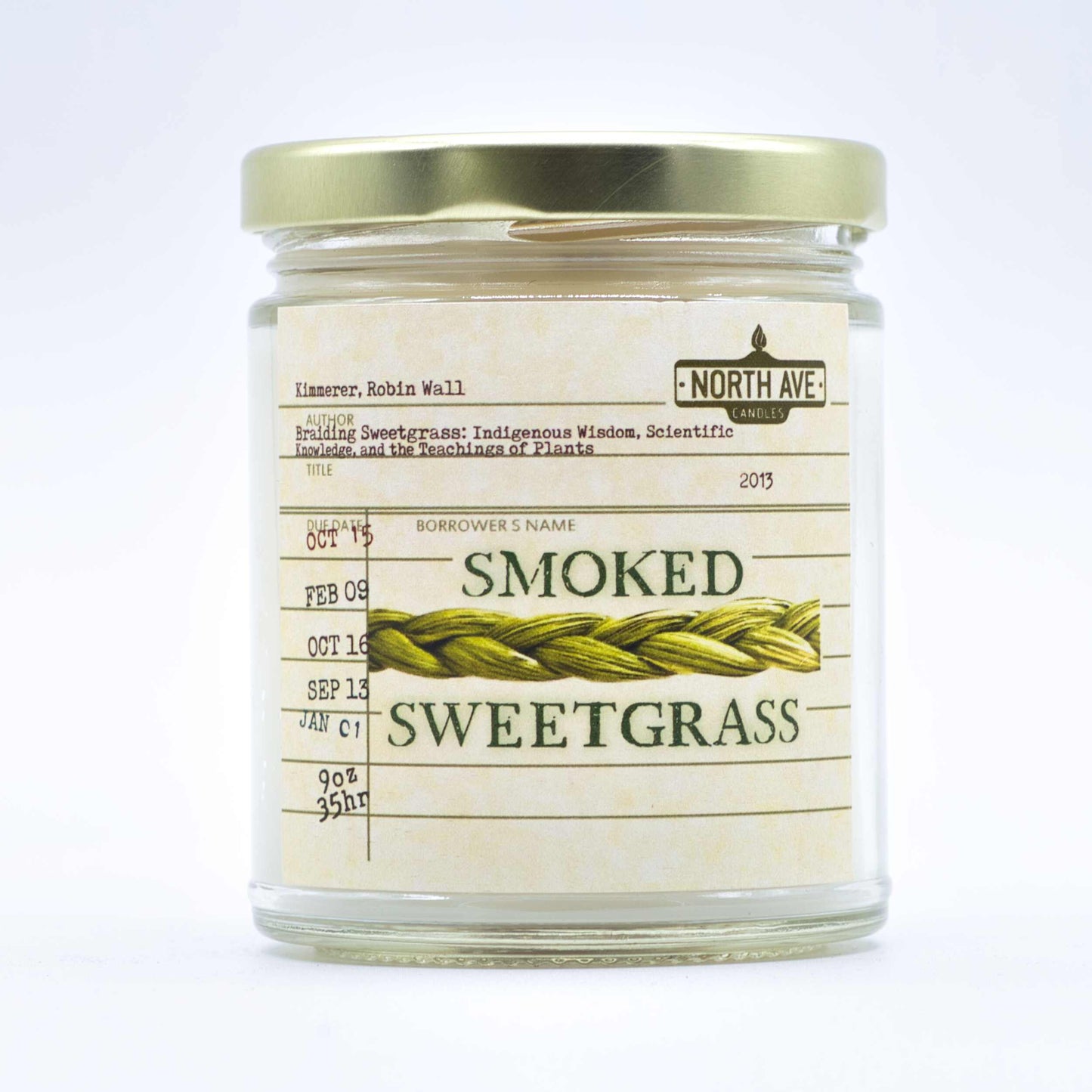 Book Candle / Braiding Sweetgrass / Bookstore sideline gift