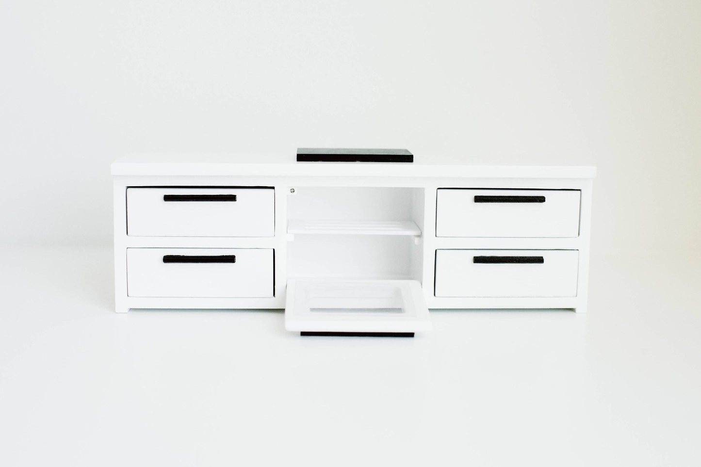 Dollhouse Straight Kitchen Base Cabinets Cooktop Oven White