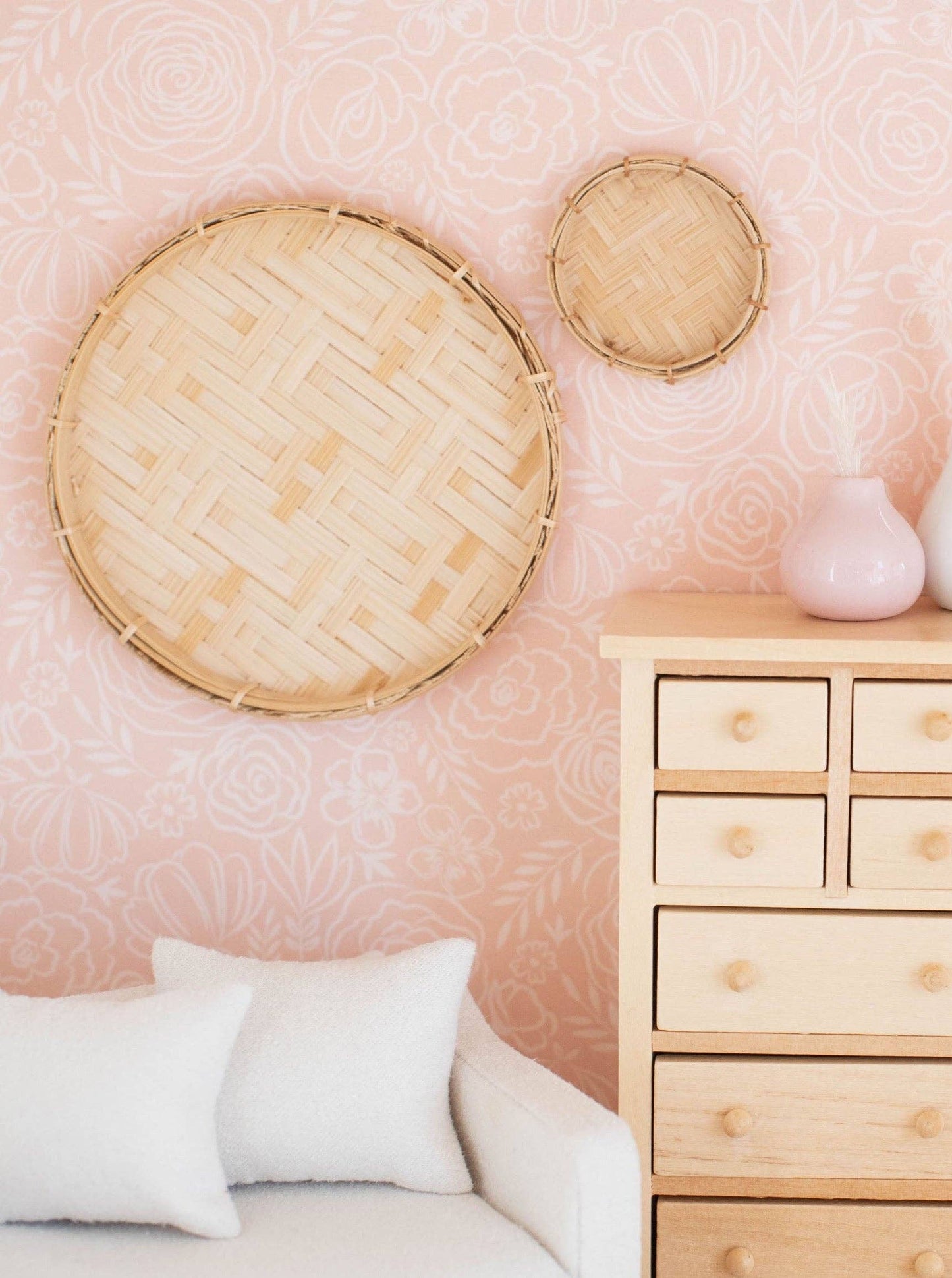 Dollhouse Bamboo Basket Trays | Three Sizes
