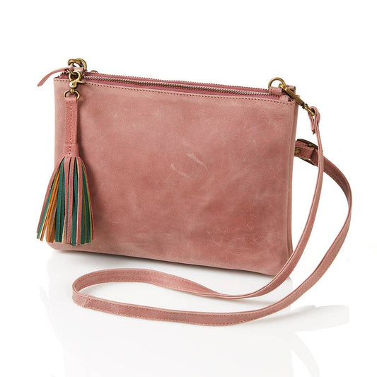 Rose Leather Crossbody Bag
